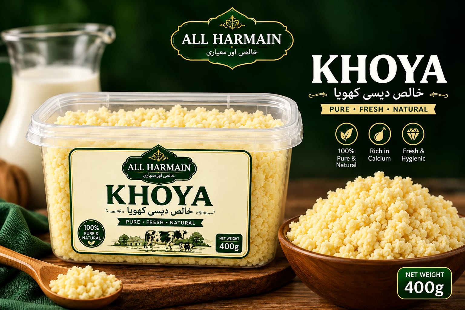 Pure Khoya by All Harmain | Fresh Mawa | Traditional Made | 1kg Pack